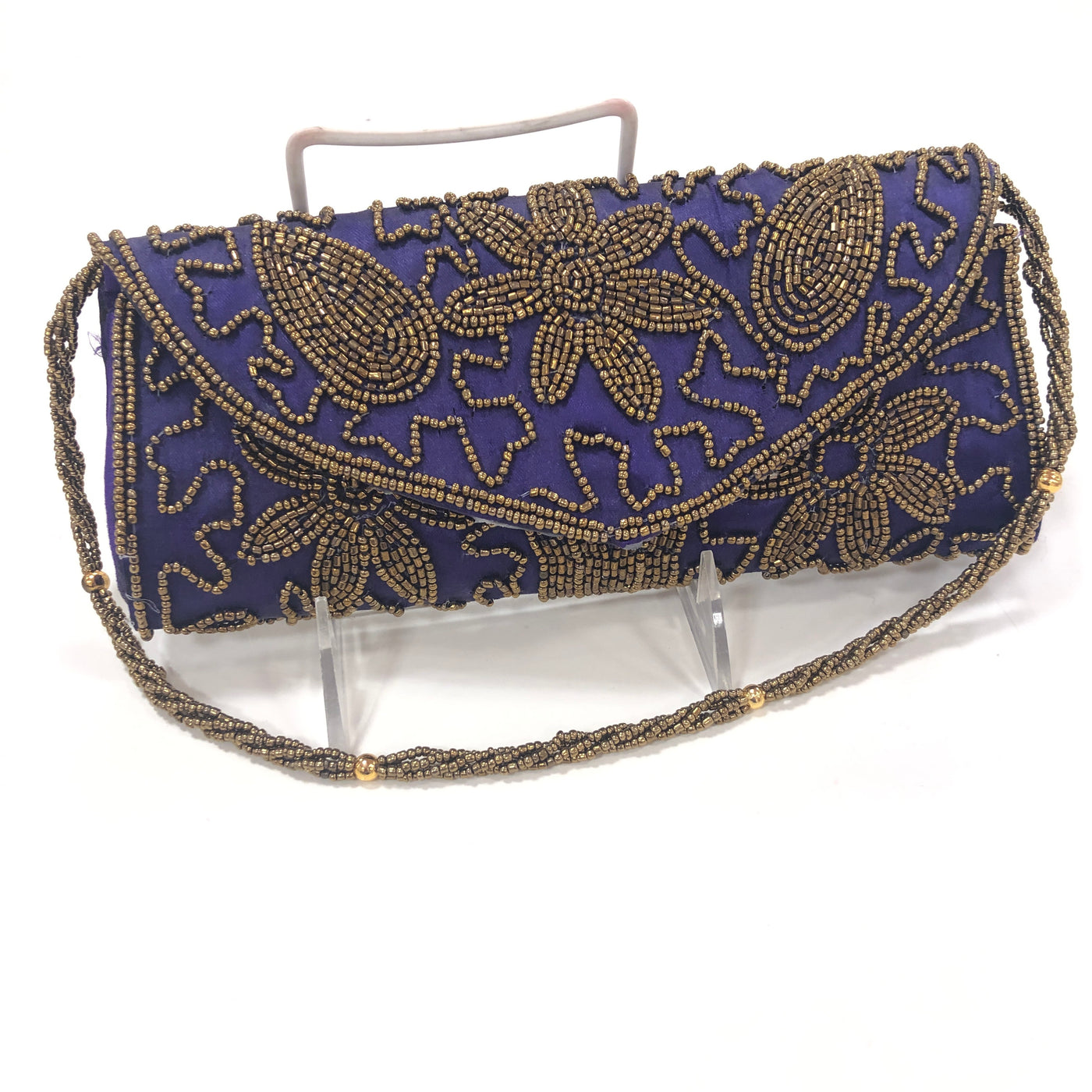 Esme Moon Clutch Peerless Gold Lustrous Silver With Handle | Lovetobag